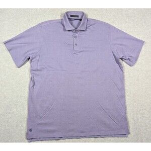 Greyson Men Shirt XL Polo Cutaway Collar Three Button Logo‎ Short Sleeve Preppy